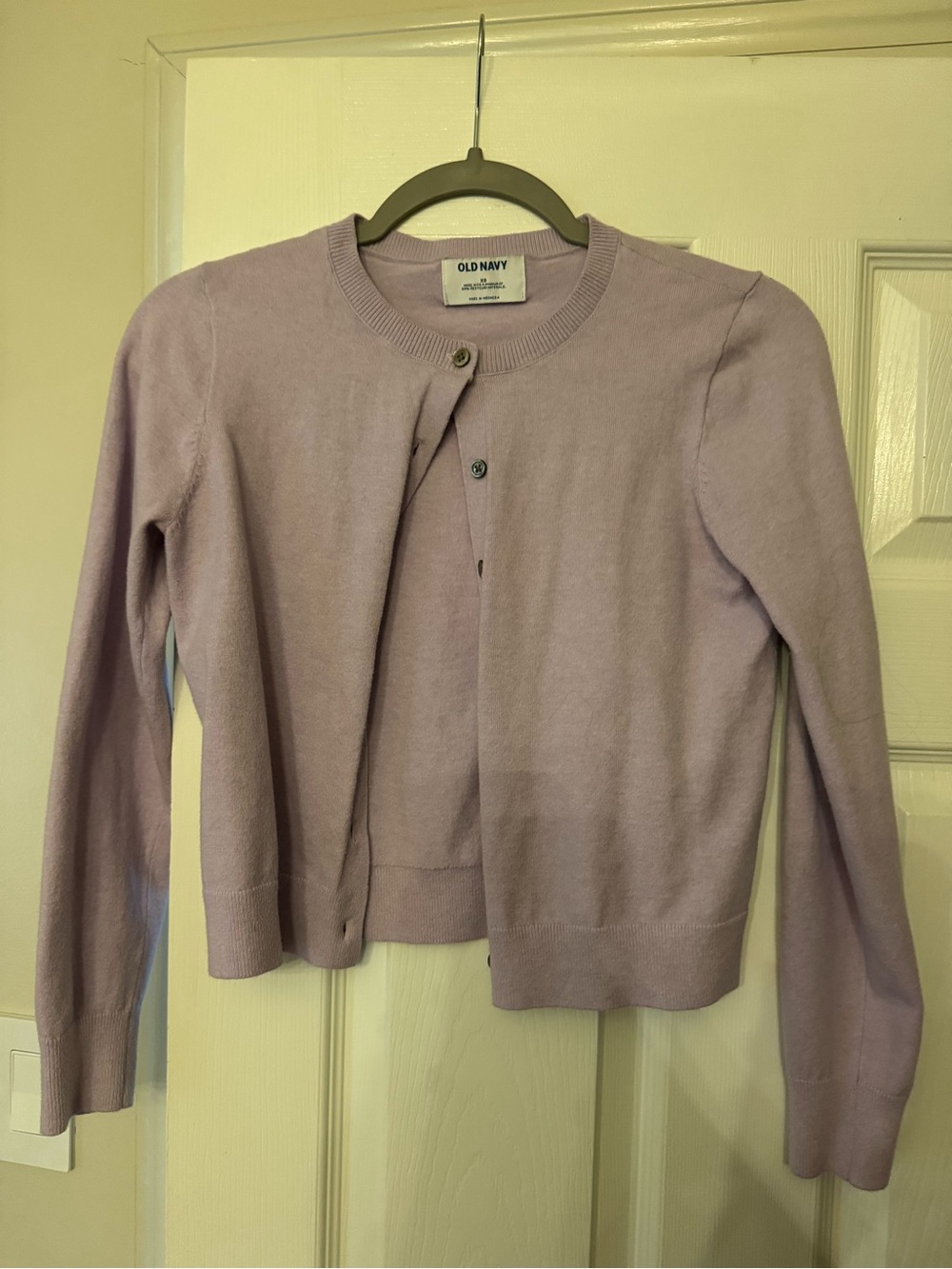 Old Navy Lavender Button-Front Crewneck Cardigan